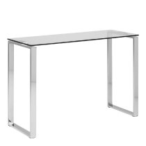 Keene Clear Glass Console Table With Chrome Metal Frame