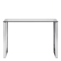 Keene Clear Glass Console Table With Chrome Metal Frame