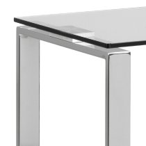 Keene Clear Glass Console Table With Chrome Metal Frame