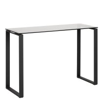 Keene Smoked Glass Console Table With Black Metal Frame