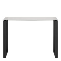 Keene Smoked Glass Console Table With Black Metal Frame