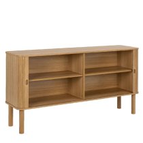 Lampe Wooden Storage Cabinet Wide With Sliding Doors In Oak