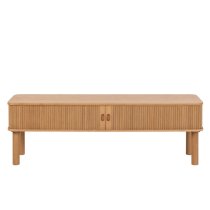 Lampe Wooden TV Stand With Sliding Doors In Oak