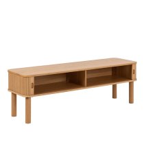 Lampe Wooden TV Stand With Sliding Doors In Oak