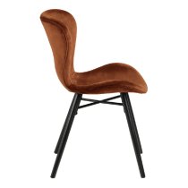 Bangor Copper Fabric Dining Chairs With Black Legs In Pair