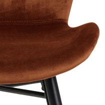 Bangor Copper Fabric Dining Chairs With Black Legs In Pair