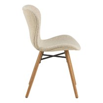 Bangor Cream Fabric Dining Chairs With Oak Legs In Pair