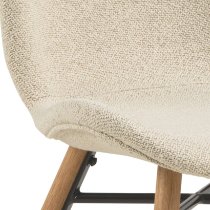 Bangor Cream Fabric Dining Chairs With Oak Legs In Pair