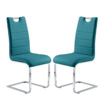 Daytona Large Glass Dining Table With 6 Petra Teal Chairs