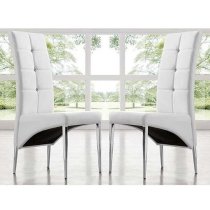 Memphis Small Filo Effect Dining Table 4 Vesta White Chairs