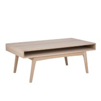 Manila Wooden Coffee Table With Open Shelf In White Oak