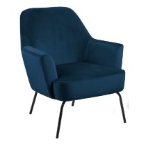 Manteo Fabric Lounge Chair In Navy Blue