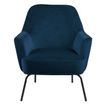 Manteo Fabric Lounge Chair In Navy Blue