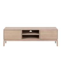 Lacey Wooden TV Stand With 2 Doors In White Oak