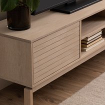 Lacey Wooden TV Stand With 2 Doors In White Oak