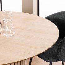 Lacey Wooden Dining Table Round In White Oak