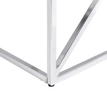 Pocatello White Marble Effect Glass Coffee Table With Chrome Frame