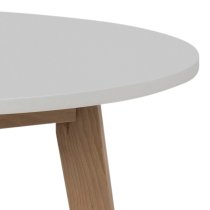 Reno Wooden Dining Table Round In White And Oak