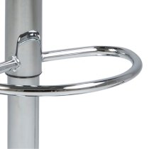 Parker Leather Bar Stool With Chrome Base In Light Grey