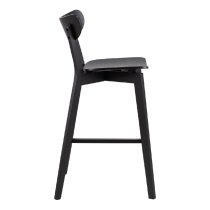 Riga Black Wooden Bar Stools In Pair