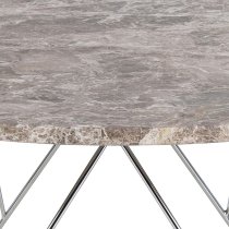 Patoka Grey Brown Marble Coffee Table With Chrome Frame