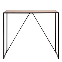 Sparks Wooden Bar Table With Metal Frame In Oak And Black