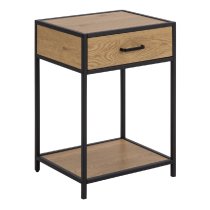 Sparks Wooden Bedside Cabinet With 1 Door In Oak And Black