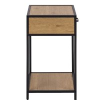 Sparks Wooden Bedside Cabinet With 1 Door In Oak And Black