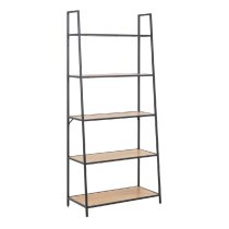 Sparks Wooden Bookcase With 5 Shelves In Oak And Black