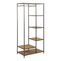 Sparks Wooden Clothes Rack With 5 Shelves In Oak And Black