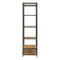 Sparks Wooden Clothes Rack With 5 Shelves In Oak And Black