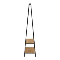 Sparks Wooden Clothes Stand With 2 Shelves In Oak And Black