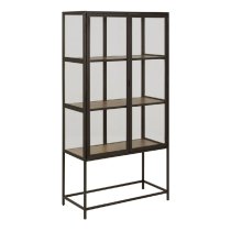 Sparks Wooden Display Cabinet With 2 Doors In Oak And Black