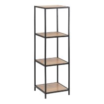 Sparks Wooden Bookcase With 3 Shelves And Metal Frame In Oak