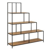 Sparks Wooden Bookcase With 4 Shelves In Oak And Black