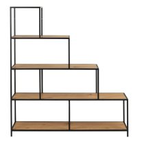 Sparks Wooden Bookcase With 4 Shelves In Oak And Black