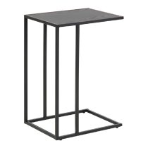 Sparks Wooden Side Table With Metal Frame In Black