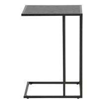 Sparks Wooden Side Table With Metal Frame In Black