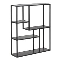 Sparks Wooden Wall Shelf With 4 Shelves In Black