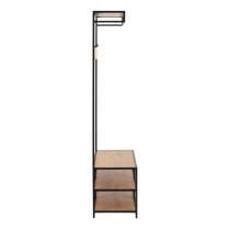 Sparks Wooden Clothes Stand With 3 Shelves In Oak And Black