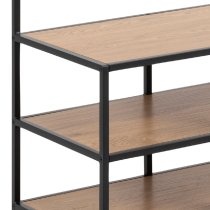 Sparks Wooden Clothes Stand With 3 Shelves In Oak And Black