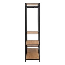 Sparks Wooden Clothes Stand With 4 Shelves In Oak And Black