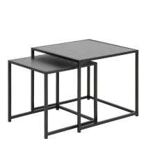 Sparks Wooden Nest Of 2 Tables Square In Ash Black