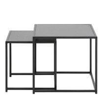 Sparks Wooden Nest Of 2 Tables Square In Ash Black