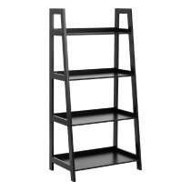 Wabash Wooden Bookcase With 4 Shelves In Black