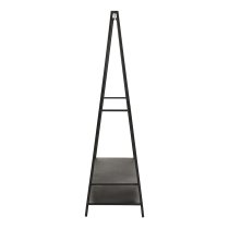 Salina Wooden Clothes Stand With 2 Shelves In Black