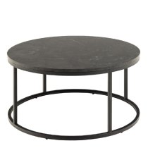 Salem Wooden Coffee Table Round In Black Marble Effect