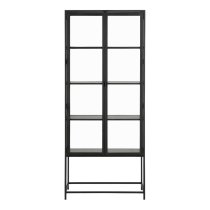 Sparks Wooden Display Cabinet With 2 Glass Doors In Black