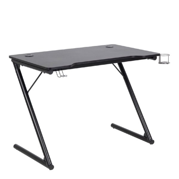 Tempe Wooden Gaming Desk With Metal Frame In Black