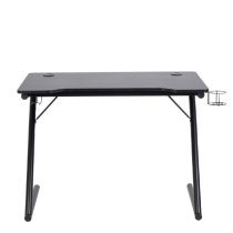 Tempe Wooden Gaming Desk With Metal Frame In Black